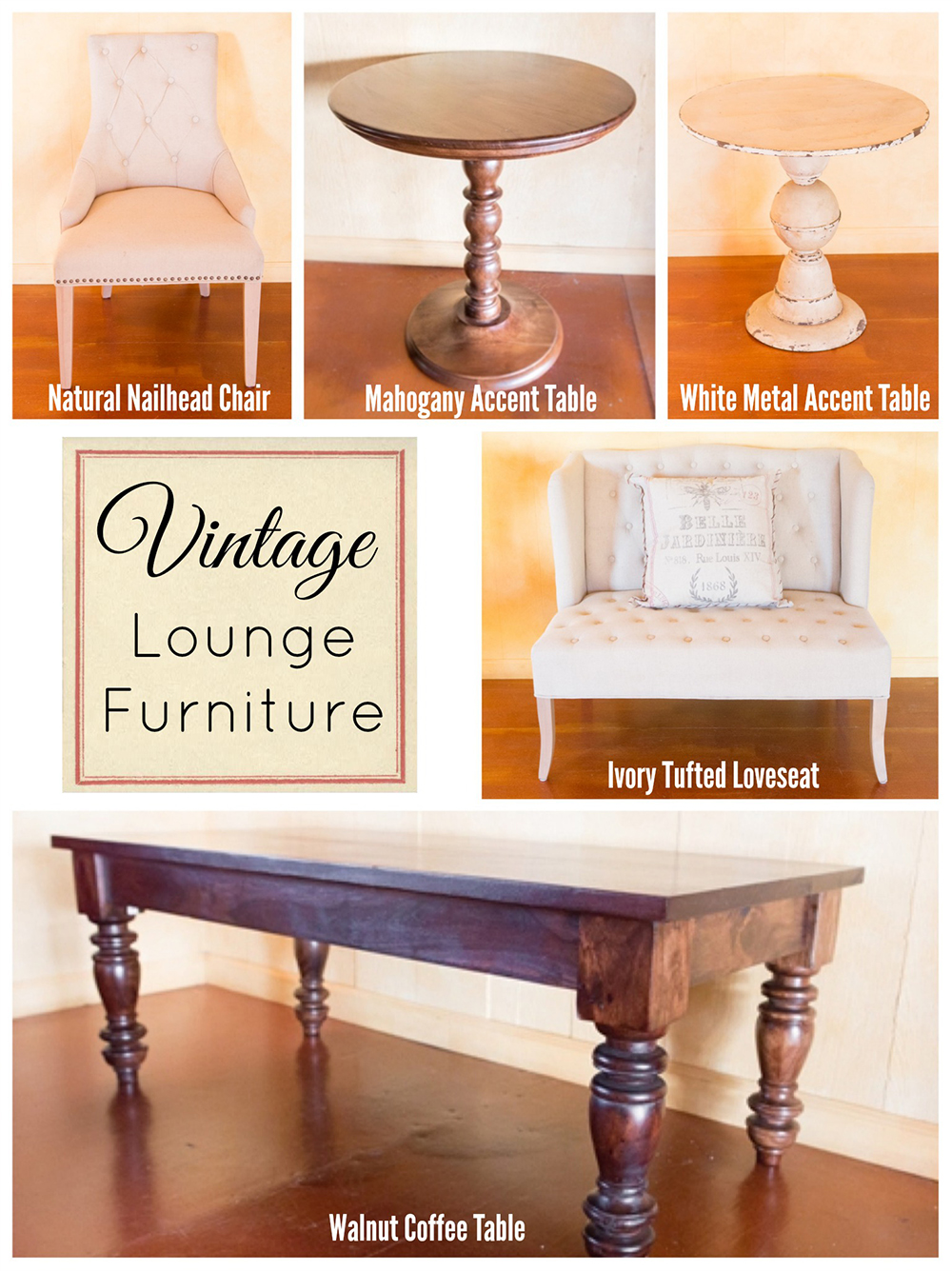 Rent Vintage Lounge Furniture in Wine Country
