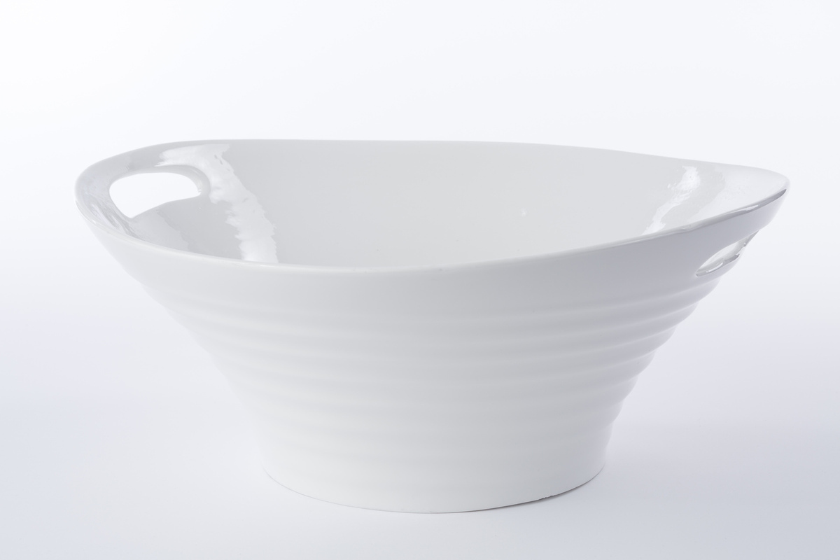 Ceramic White Bowl Rental Encore Events Rentals Encore Events Rentals   Bowl ServXLOvalWhite162 