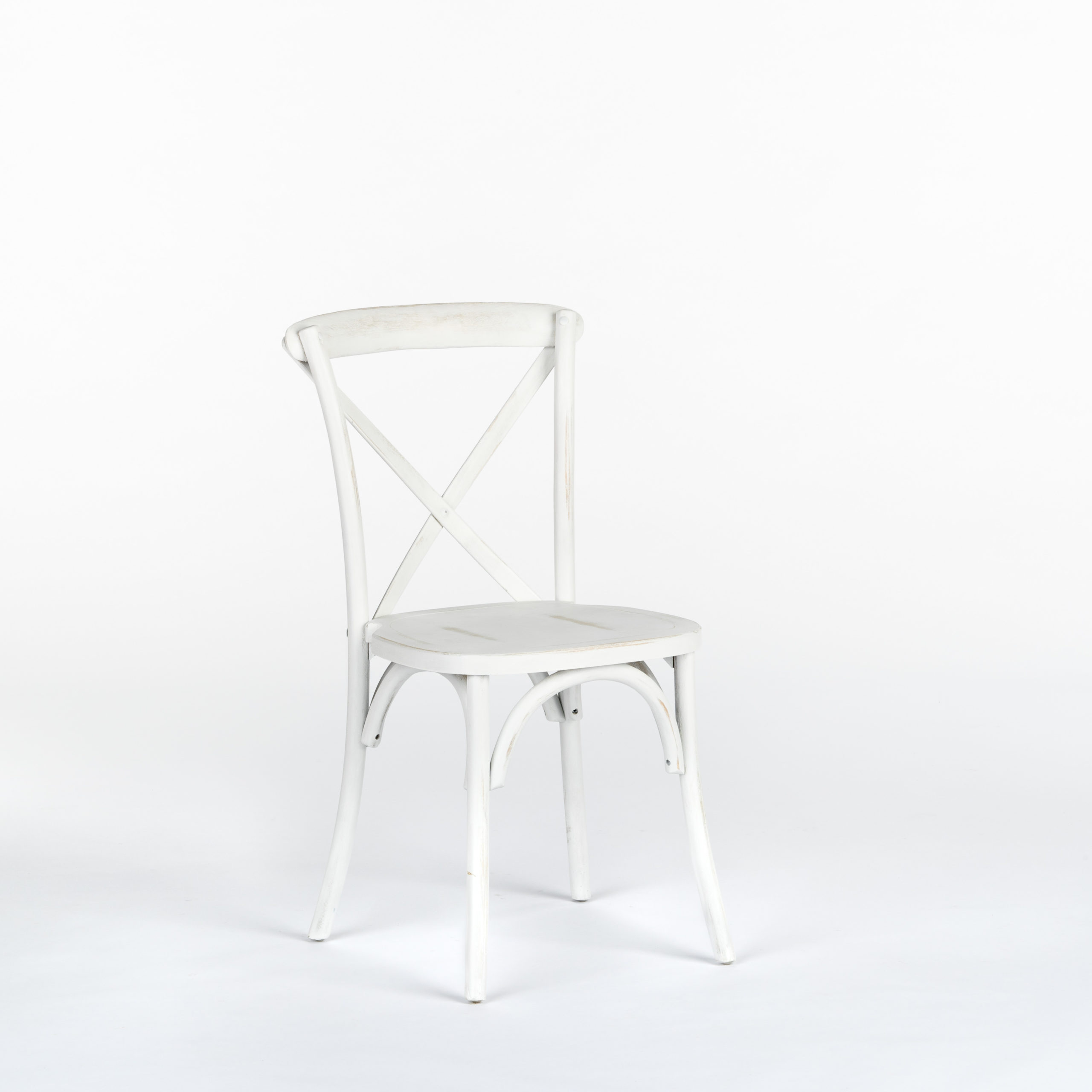 Bistro Chair, White Distressed Encore Events Rentals