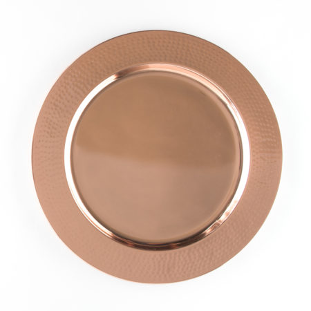 Hammered Copper Charger, Round