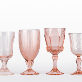 Pink Mismatched Vintage Goblet Rentals - A to Z Event Rentals, LLC.