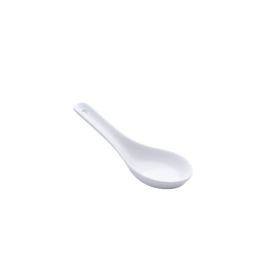 Asian Soup/Appetizer Spoon, White Ceramic