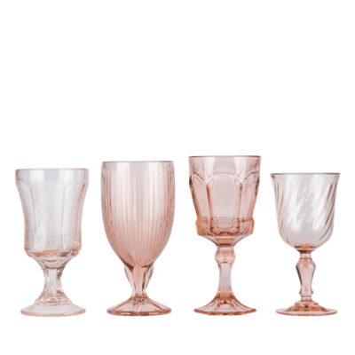 Pink Goblets, Assorted Patterns