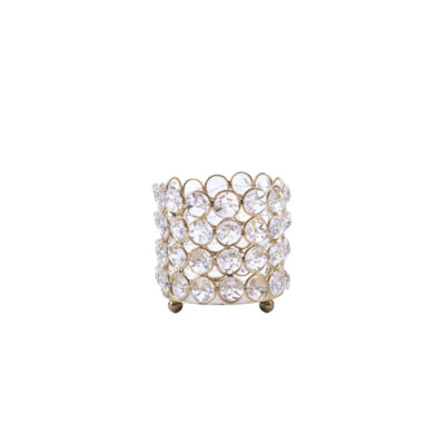 Round Gold Crystal Votive