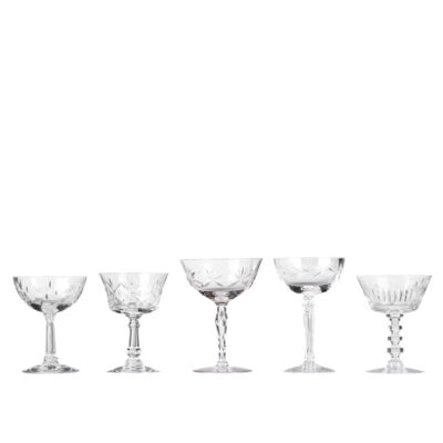 Vintage Crystal Cut Coupes, Assorted